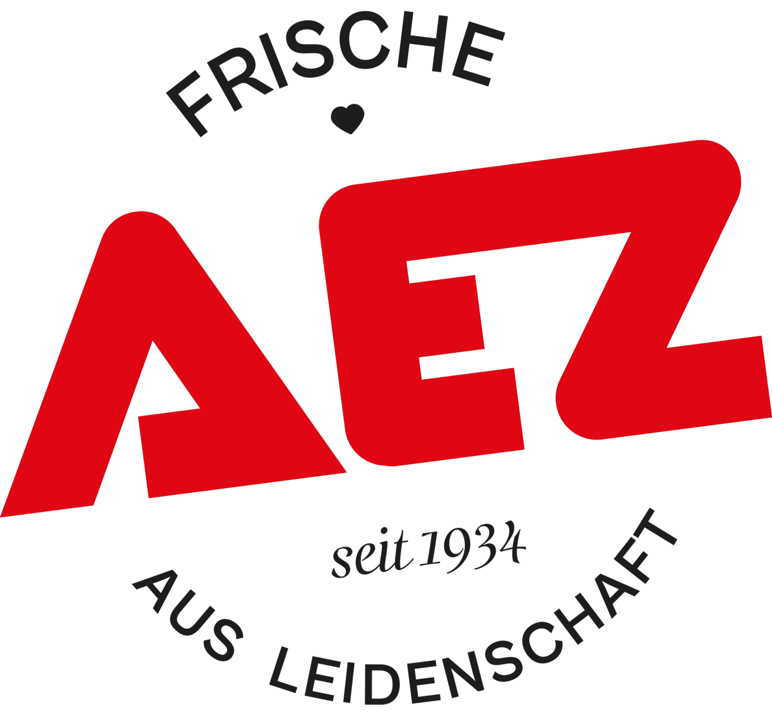 Logo des AEZ aus München mit dem Slogan Frische aus Leidenschaft