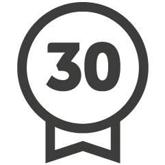 buah Icon Geschmacksgarantie, Wimpel mit der Zahl 30