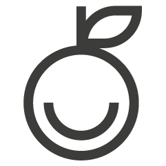 Icon eines Apfel mit Blatt am Stiel